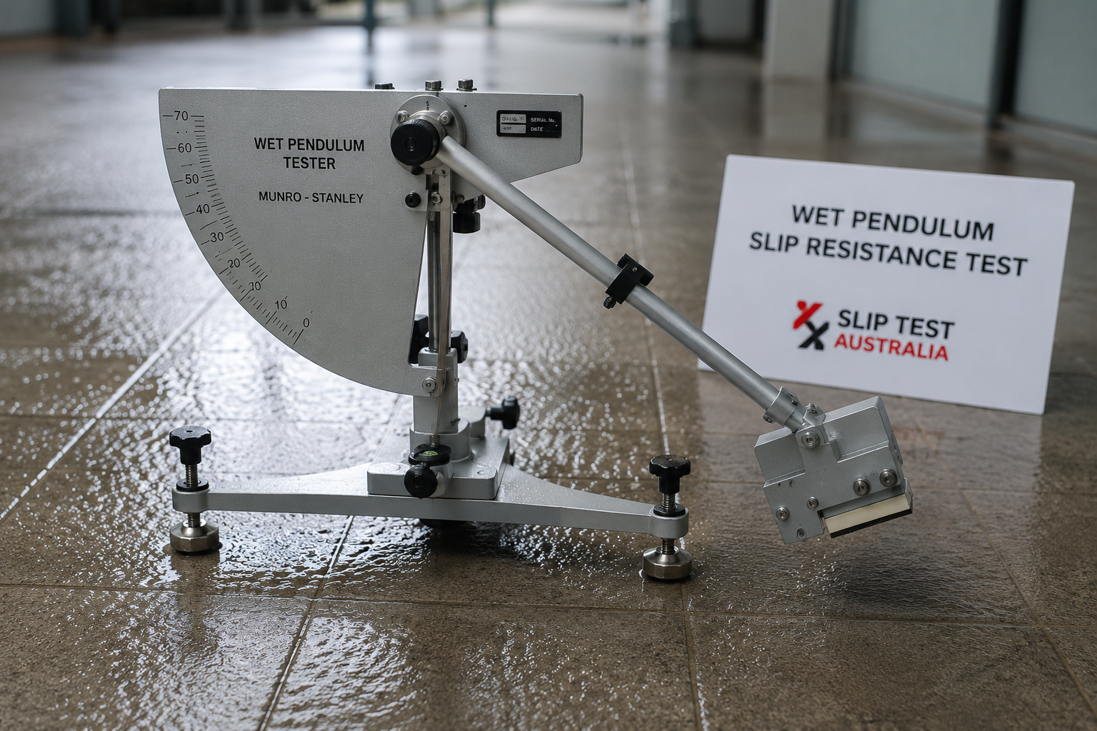 Wet pendulum slip resistance testing